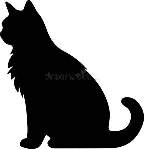 Russian White Black And Tabby Cat Black Silhouette Generative Ai Stock