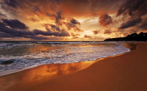 Wallpaper Sunlight Sunset Sea Bay Shore Sand Reflection Sky