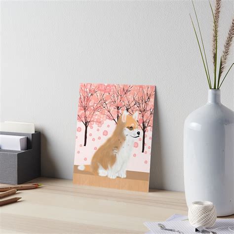 Cute Japanese Shibainu Dog Under Sakura Tree Shiba Inu Cherry