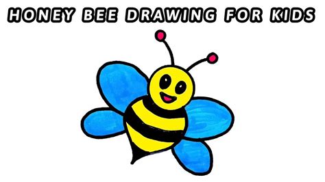 How To Draw Honey Bee Honey Bee Drawing Easy Youtube