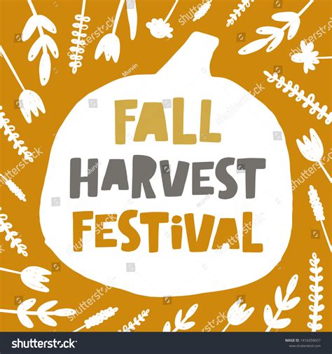 Fall Harvest Festival Hand Drawn Lettering Stock Vector Royalty Free