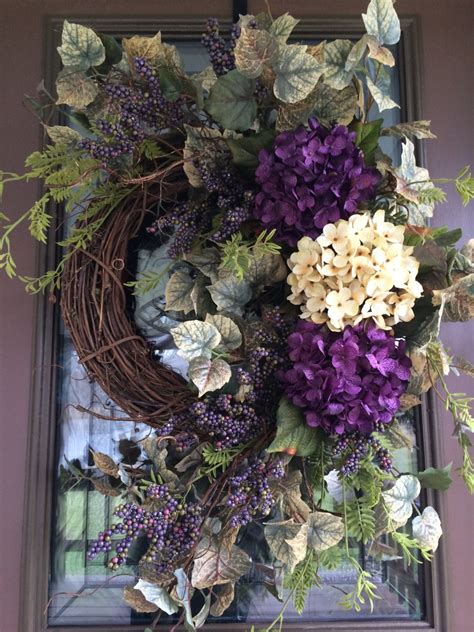 Hydrangea Wreath Summer Wreath Spring Wreath Purple