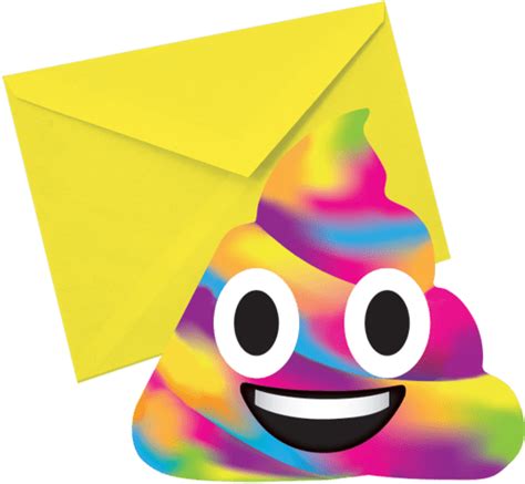 Download Poop Emoji Png Rainbow Poop Emoji Party Transparent Png