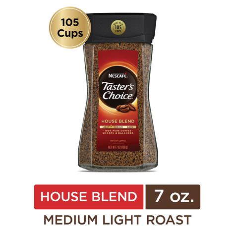 Tasters Choice House Blend Medium Light Roast Instant Coffee 7 Oz Jar