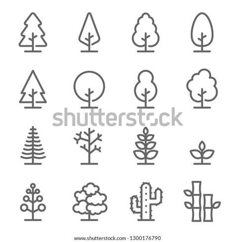 Tree Vector Line Icon Set Contains Stock Vector Royalty Free