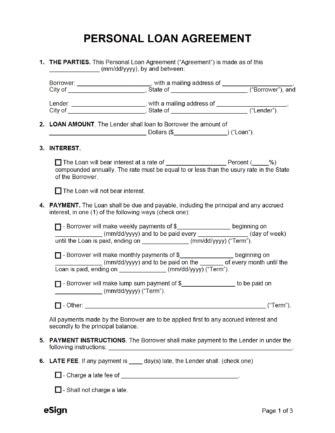 Loan Agreement Word Template