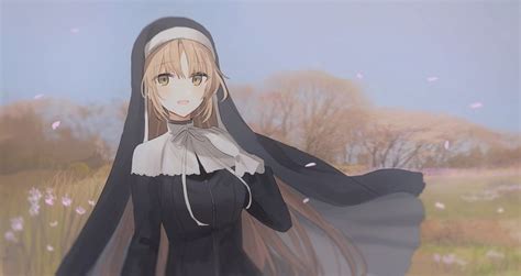 Wallpaper Id 122865 Blonde Nun Anime Girls Anime Free Download