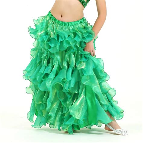 Performance Children Belly Dancing Clothes Wave Long Maxi Skirts Girls