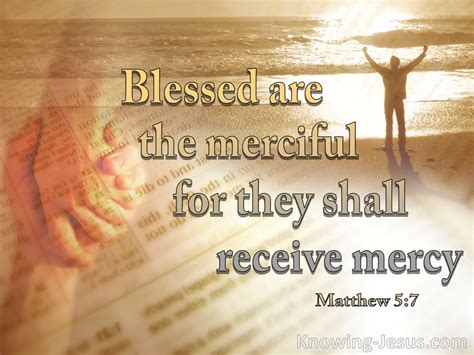 Matthew 5:7 Blessed Are The Merciful (beige)