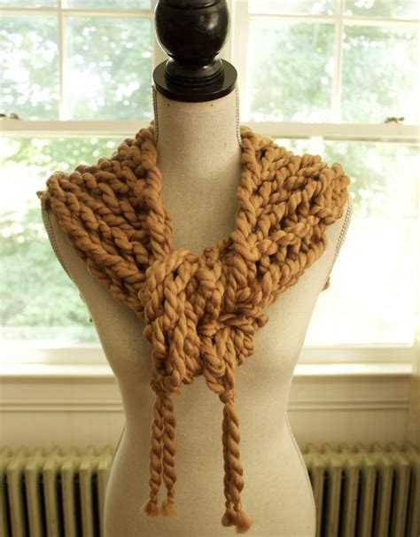 Arm Knit Triangle Scarf With Fringe SimplyMaggie