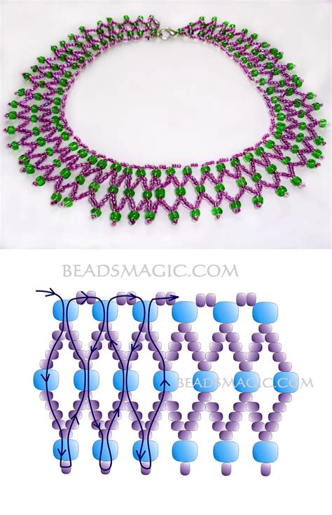 Free Pattern For Necklace Laura Beads Magic In 2024 Beaded Jewelry Patterns Jewelry