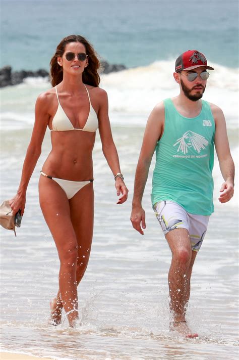 Izabel Goulart In A White Bikini Beach In Fernando De Noronha