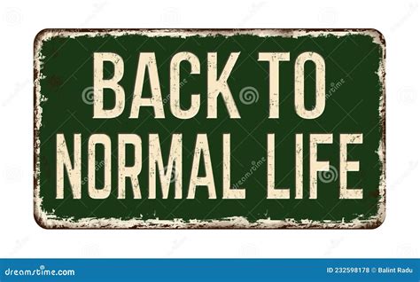 Back To Normal Life Vintage Rusty Metal Sign Stock Vector ...