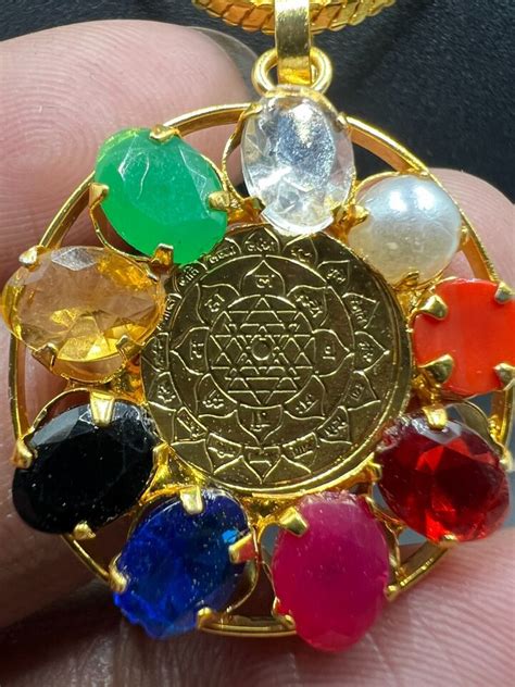 Navratan Sri Yantra Pendant Astrological Pendant Navratna Locket Ebay