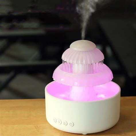 Mushroom Humidifying Cloud Rain Water Ultrasonic Aroma Diffuser Rain H