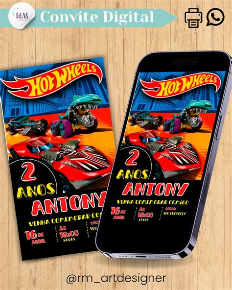 Convite Digital Hot Wheels Elo Produtos Especiais