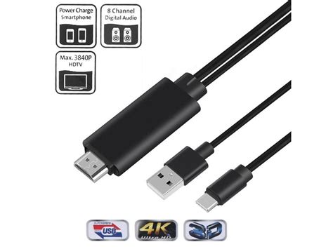 Cabo Conversor USB C Para HDMI MHL E Carregamento IMassa