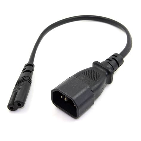 Standard Molded IEC 320 C14 Socket to IEC C7 Plug AC Power Adapter Cable 30cm-in Computer Cables ...