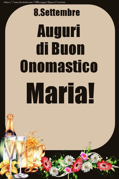 Settembre Auguri Di Buon Onomastico Maria Cartolina Con