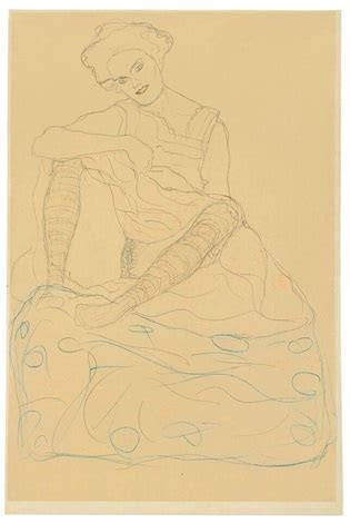 Seated Semi Nude With Spread Legs Par Gustav Klimt Sur Artnet