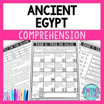 Ancient Egypt Reading Comprehension Challenge Close Reading Activity