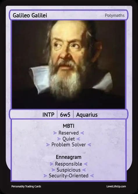 Galileo Galilei Enneagram Mbti Personality Type Level Life Up