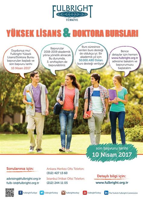 Fulbright Yüksek Lisans Doktora Bursları Duyurusu Uluslararası