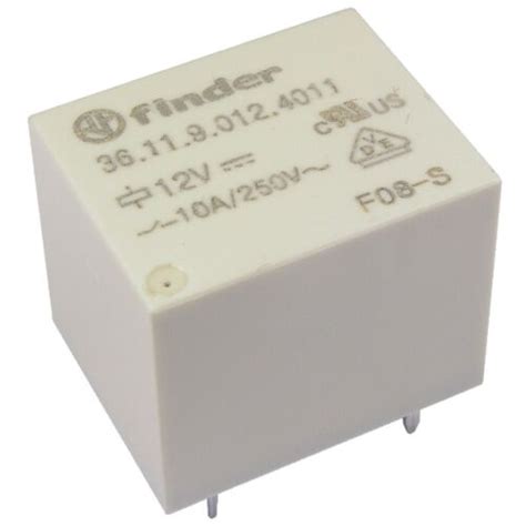 Finder 36 11 9 012 4011 Relais 12V DC 1xUM 10A 250V AC Relay