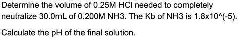 Solved Determine The Volume Of Mhcl Needed To Completely Chegg