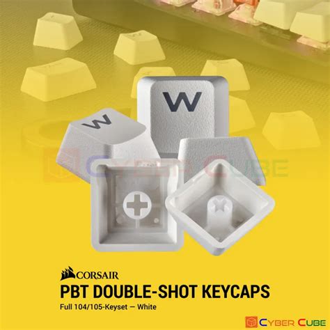 Corsair Pbt Double Shot Keycaps Full 104105 Keyset — White ปุ่มกด