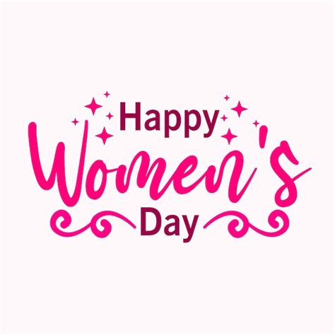 Premium Vector Lettering Design With International Womens Day Greetings In Pink