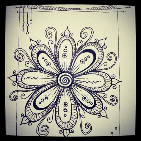 Zentangle Flower By Beautangleuk On Deviantart