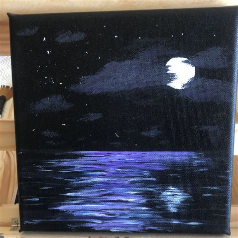 “Moon light at sea”, acrylic on canvas by me. : r/acrylicpainting