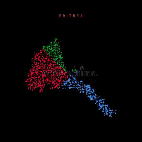 Eritrea Flag Map, Chaotic Particles Pattern in the Eritrean Flag Colors ...