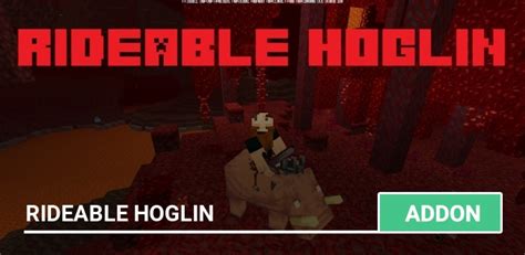 Mod Rideable Hoglin For Minecraft Pe