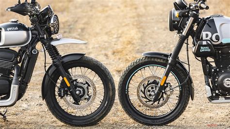 Royal Enfield Scram 411 Vs Yezdi Scrambler Comparison Test Review Bikewale