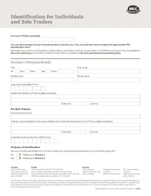 Fillable Online Mlc Identification For Individuals And Sole Traders