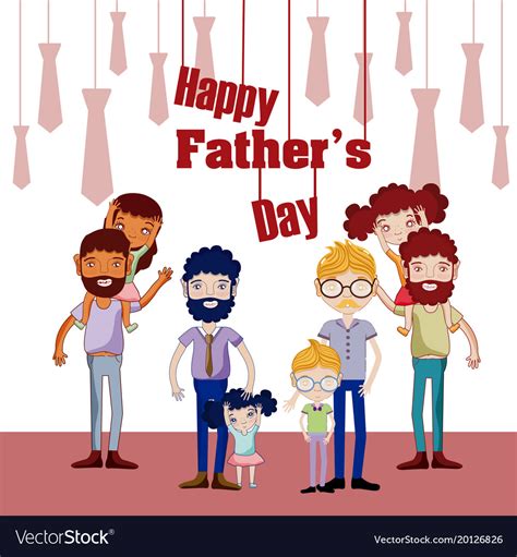 Happy fathers day funny cartoons Royalty Free Vector Image