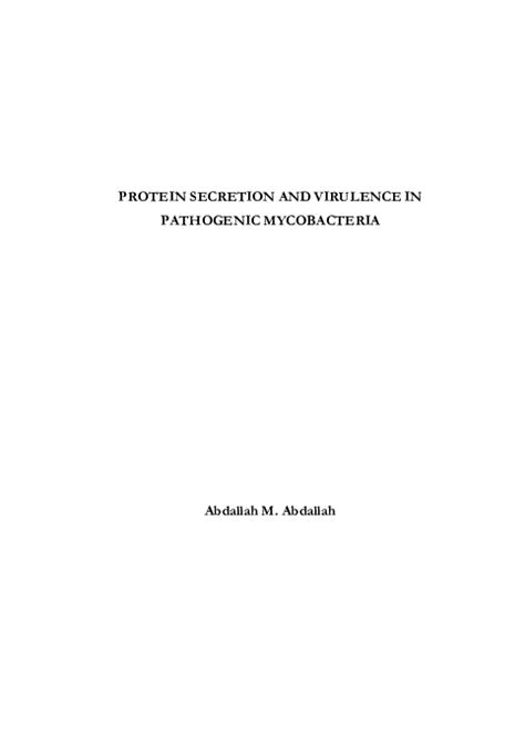 (PDF) The ESX-5 Secretion System of Mycobacterium marinum Modulates the ... 