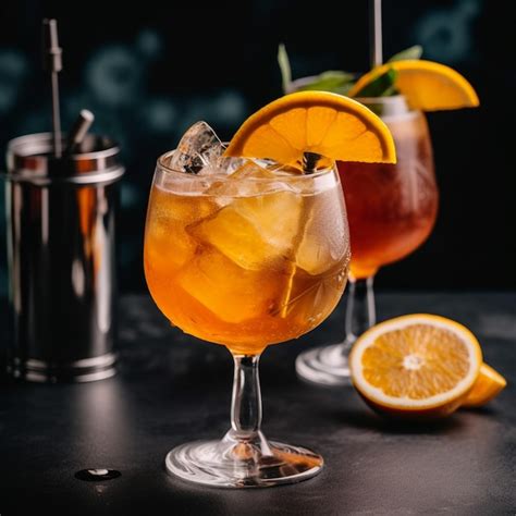 Premium Ai Image Cocktail Topped With Orange Slice