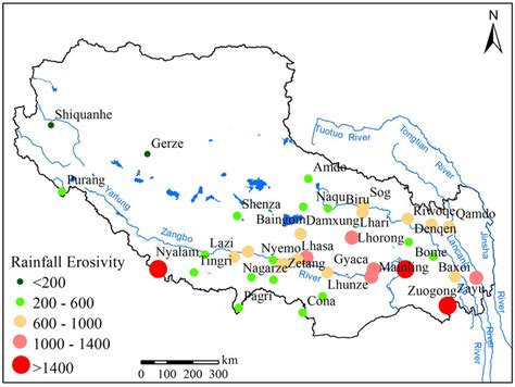 Spatial Distribution Of Annual Average Rainfall Erosivity Mjmmha