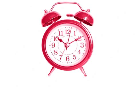 Premium Photo Red Purple Pink Round Analog Alarm Clock Isolated On