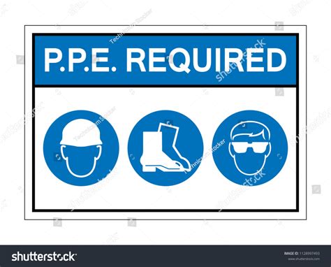 Ppe Required Sign Symbolvector Illustration Isolate Stock Vector