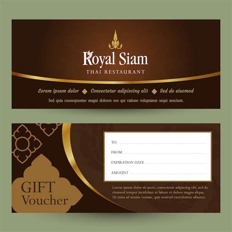 Premium Vector Thai Restaurant T Voucher Design Template Thai Pattern