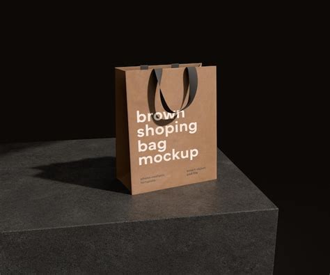 Premium Psd Brown Shopping Bag Mockup