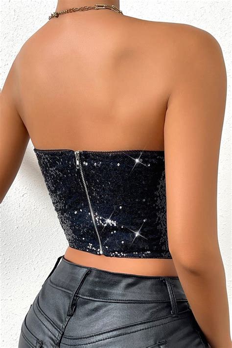 Black Sequin Bustier Sarl G2to