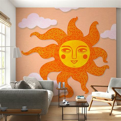 Buy Happy Sun Illustration Wallpaper | Happywall