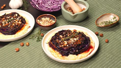 Vegetarisches Rezept Rotkohl Steaks Mit Kartoffelp Ree