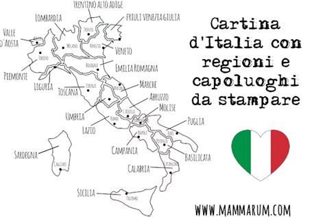 Cartina D Italia Con Regioni E Capoluoghi Da Stampare Mammarum