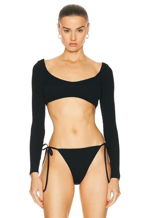 Bond Eye Sera Crop Bikini Top Black Editorialist